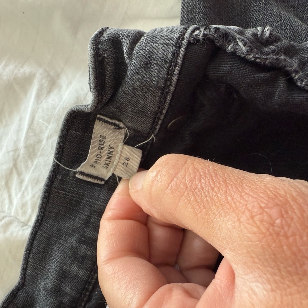 Madewell Dark Gray Ankle Jeans with Button Fly - Picture 3 of 3
